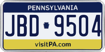 PA license plate JBD9504