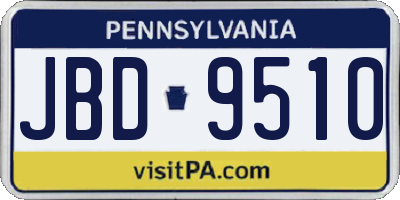 PA license plate JBD9510