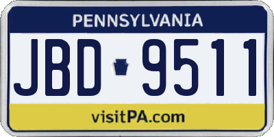 PA license plate JBD9511