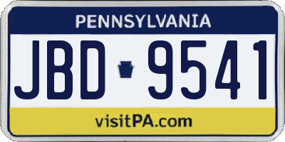 PA license plate JBD9541