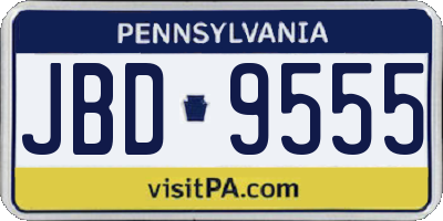 PA license plate JBD9555