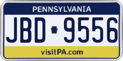 PA license plate JBD9556