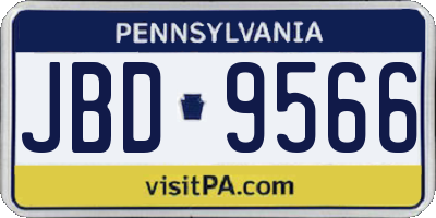 PA license plate JBD9566