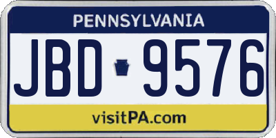 PA license plate JBD9576