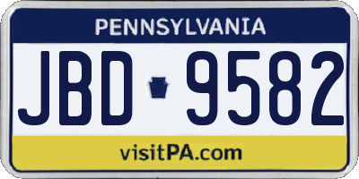 PA license plate JBD9582