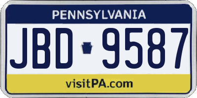 PA license plate JBD9587