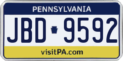 PA license plate JBD9592