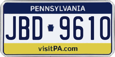 PA license plate JBD9610