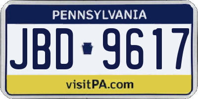 PA license plate JBD9617