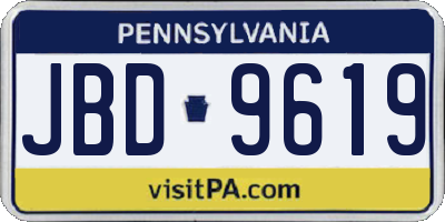 PA license plate JBD9619