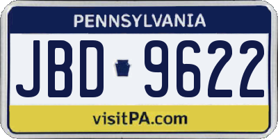 PA license plate JBD9622