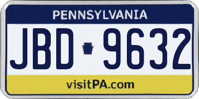 PA license plate JBD9632