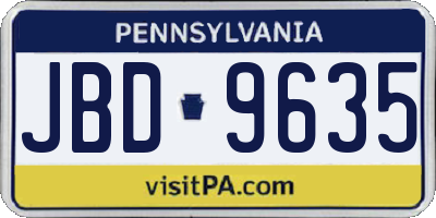 PA license plate JBD9635
