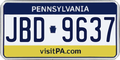 PA license plate JBD9637