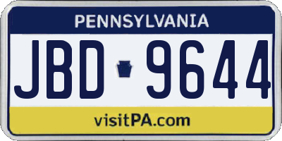 PA license plate JBD9644