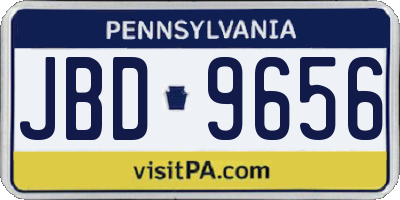 PA license plate JBD9656