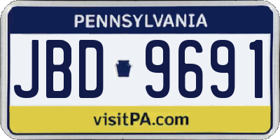 PA license plate JBD9691