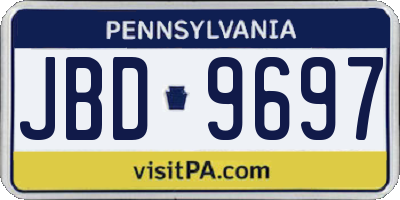 PA license plate JBD9697