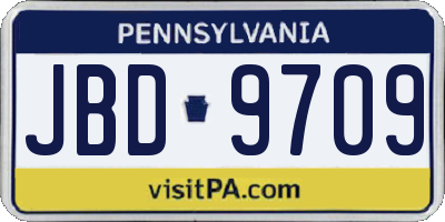 PA license plate JBD9709