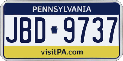 PA license plate JBD9737