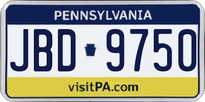 PA license plate JBD9750