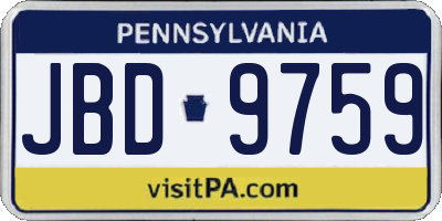 PA license plate JBD9759