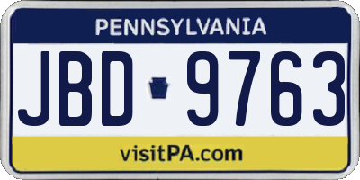 PA license plate JBD9763