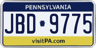 PA license plate JBD9775