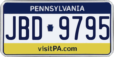 PA license plate JBD9795