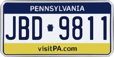 PA license plate JBD9811