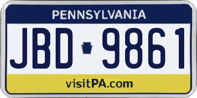 PA license plate JBD9861