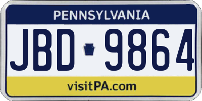 PA license plate JBD9864
