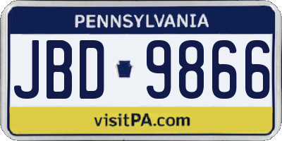 PA license plate JBD9866