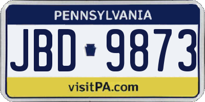 PA license plate JBD9873