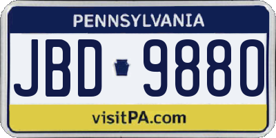 PA license plate JBD9880