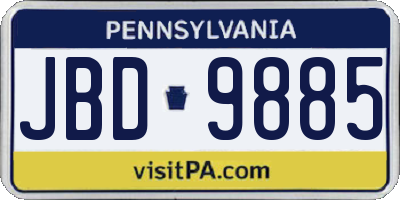 PA license plate JBD9885