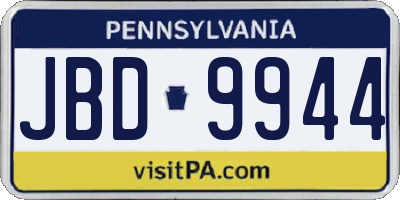 PA license plate JBD9944