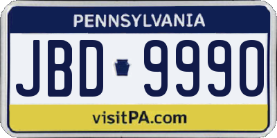 PA license plate JBD9990