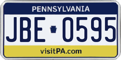 PA license plate JBE0595