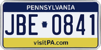 PA license plate JBE0841