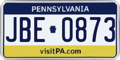 PA license plate JBE0873