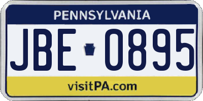 PA license plate JBE0895
