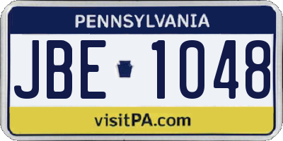 PA license plate JBE1048