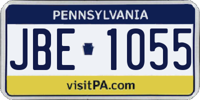 PA license plate JBE1055