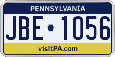 PA license plate JBE1056
