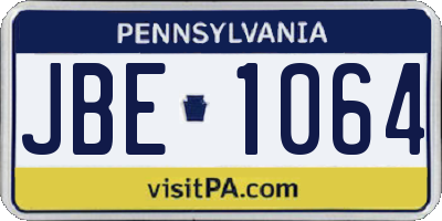 PA license plate JBE1064