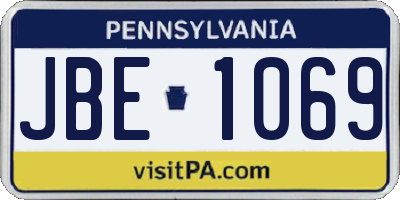 PA license plate JBE1069
