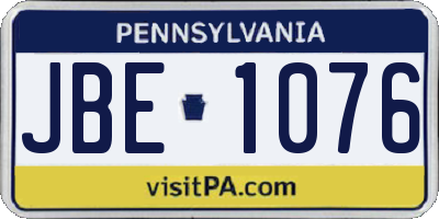 PA license plate JBE1076