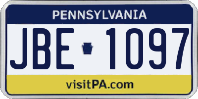 PA license plate JBE1097