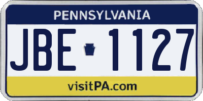 PA license plate JBE1127